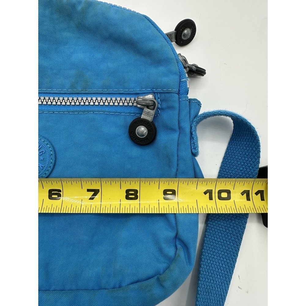 Kipling Blue Nylon Crossbody Bag Small Travel Purse Adjustable Strap - Picture 10 of 12